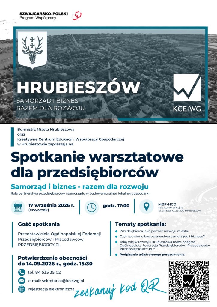 Przedsiębiorcy z Hrubiesz&oacute;w Miasto z Klimatem – spotkajmy się!